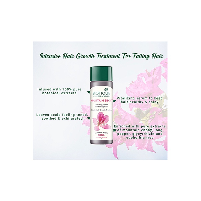 Serum Mun Rừng Giảm Rụng Và Kích Thích Mọc Tóc Biotique Bio Moutain Ebony 120ml