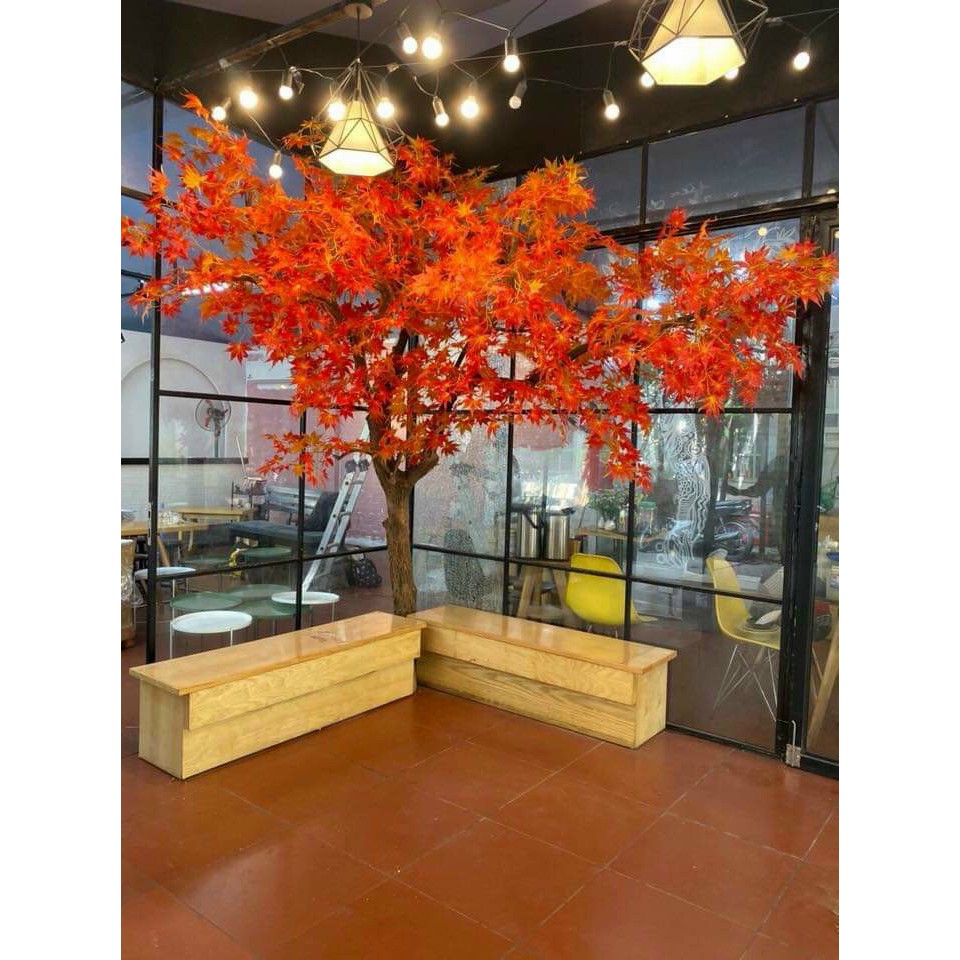 Combo 100 cành lá phong đỏ làm cây phong đỏ trang trí siêu đẹp