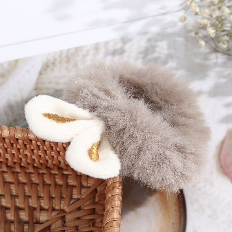 Dây cột tóc cao su đính tai thỏ nhung dễ thương cho nữ