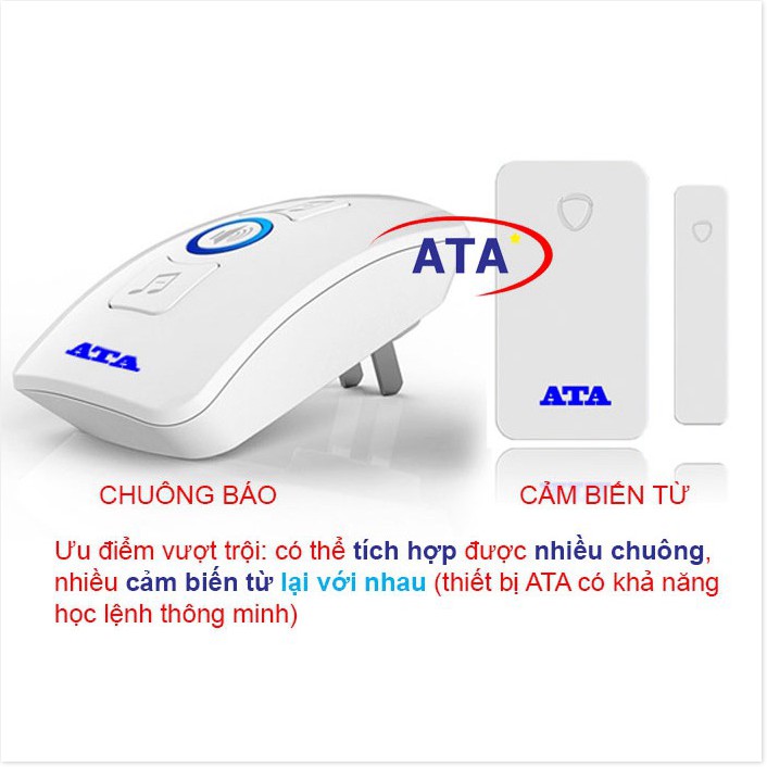 Chuông báo khách báo trộm cửa từ không dây báo khách- báo trộm ATA AT-332. Chuông báo khi cửa mở. Điện Gia Dụng Bảo Minh