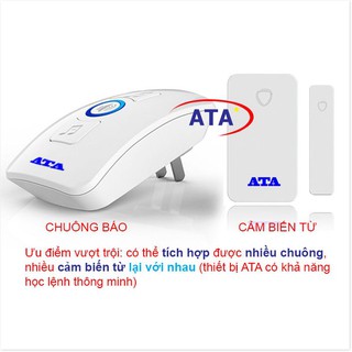 Chuông báo khách báo trộm cửa từ không dây báo khách- báo trộm ATA AT-332. Chuông báo khi cửa mở. Điện Gia Dụng Bảo Minh