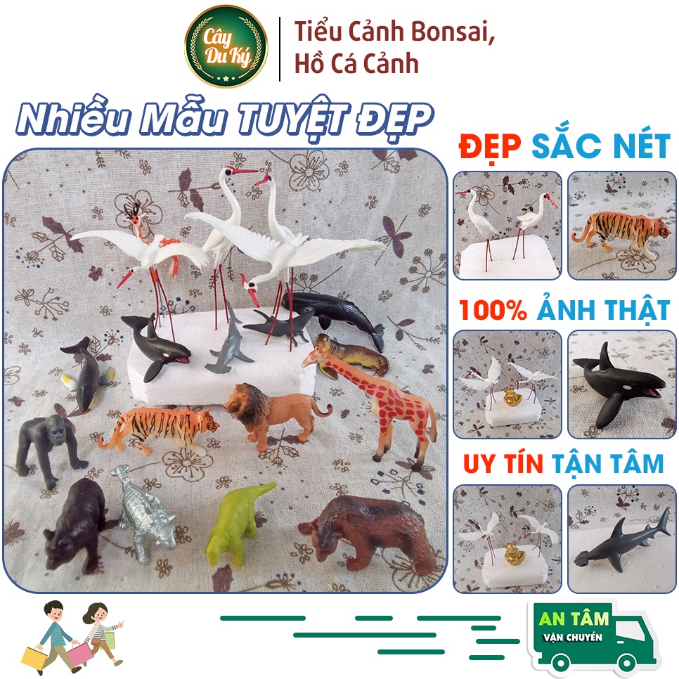 Cò Nhựa mini làm mô hình trang trí tiểu cảnh terrarium, trang trí bể cá cảnh