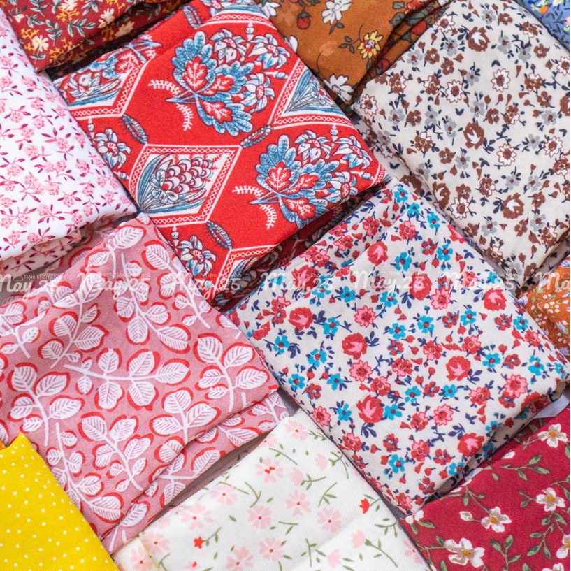 Khăn vuông vintage, Khăn turban, bandana vintage màu hoa nhí độc lạ