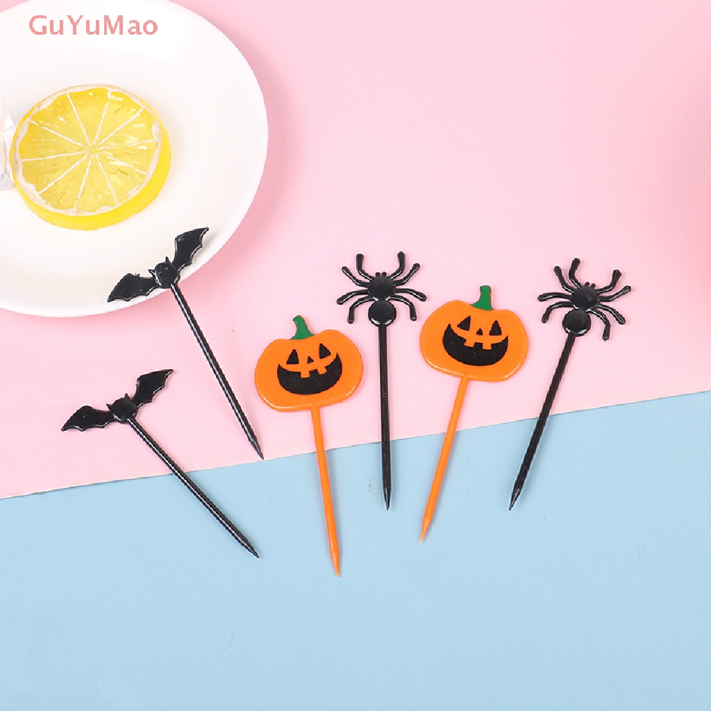 Set 10 Nĩa Ăn Trái Cây Bằng Nhựa Phong Cách Halloween
