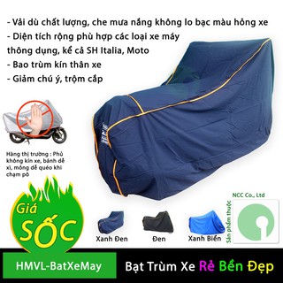 Bạt phủ trùm kín xe máy che mưa nắng các dòng thông dụng hiện nay Honda Airblade , SH, Yamaha Novo , Exciter - HMVL-BatX