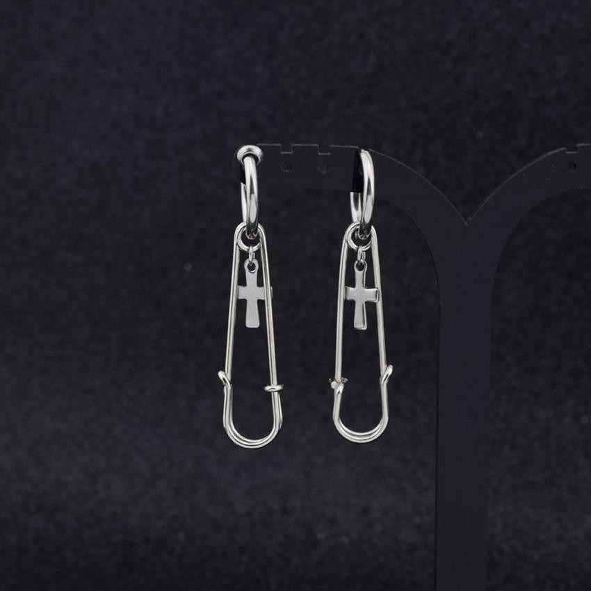 Khuyên tai Vương Nhất Bác thánh giá trang sức phụ kiện nam nữ phong cách Hàn Quốc bông tai Unisex titan không gỉ