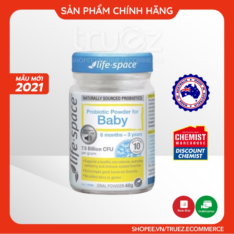 [Chính hãng] Men vi sinh cho trẻ từ 6 tháng đến 3 tuổi [Úc] Life Space Probiotic Powder for Baby 40gram