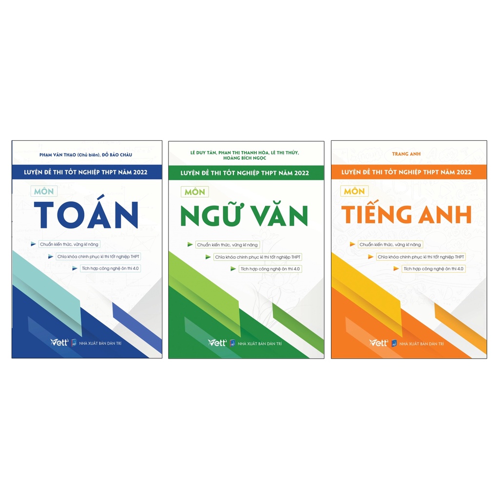Sách - Combo Luyện Đề Thi Tốt Nghiệp THPT Năm 2022 - Toán, Văn, Anh (3 cuốn)