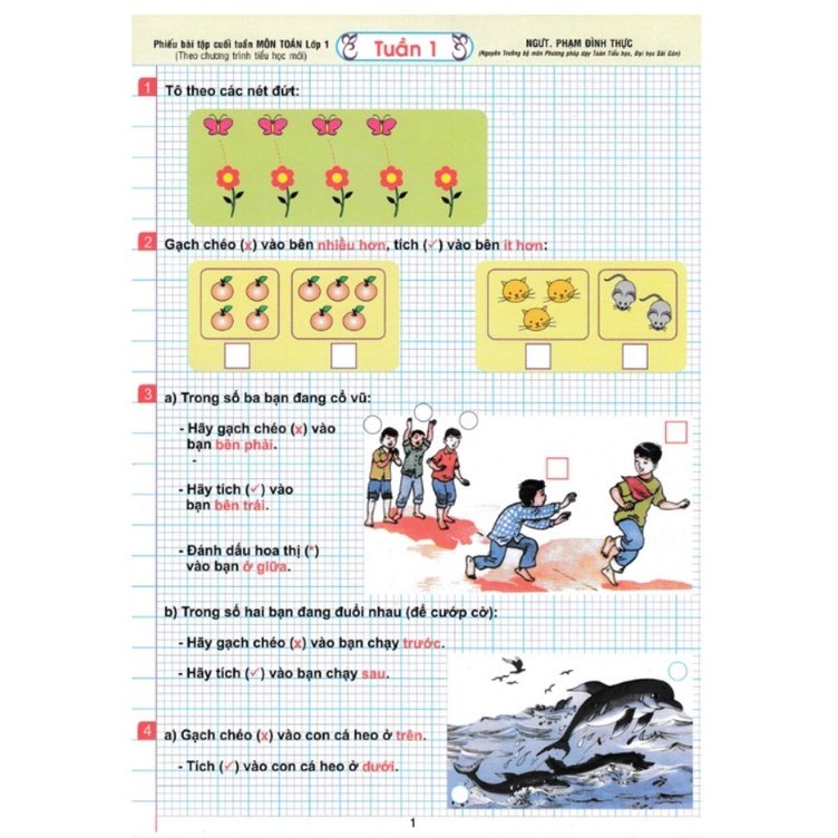 Sách - Phiếu Bài Tập Cuối Tuần Môn Toán Lớp 1 (Theo Chương Trình Tiểu Học Mới)