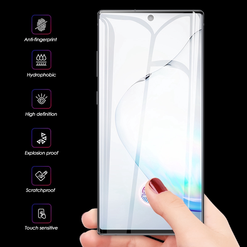 Kính cường lực cong 3D bảo vệ toàn màn hình cho điện thoại Samsung Galaxy Note 10 Plus Pro