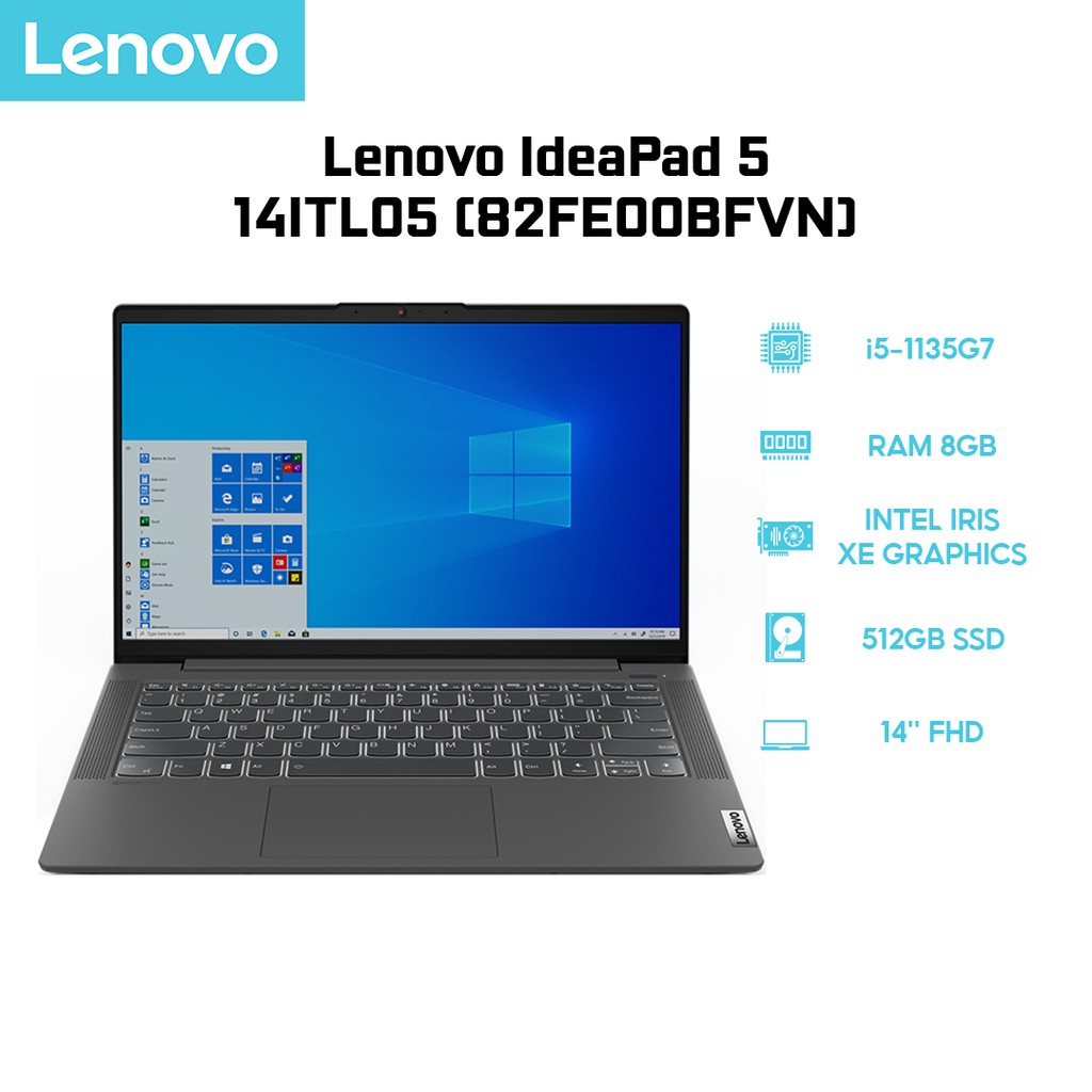 Laptop Lenovo IdeaPad 5 14ITL05 82FE00BFVN i5-1135G7 | 8GB | 512GB | Intel Iris Xe Graphics | 14'' FHD | Win 10