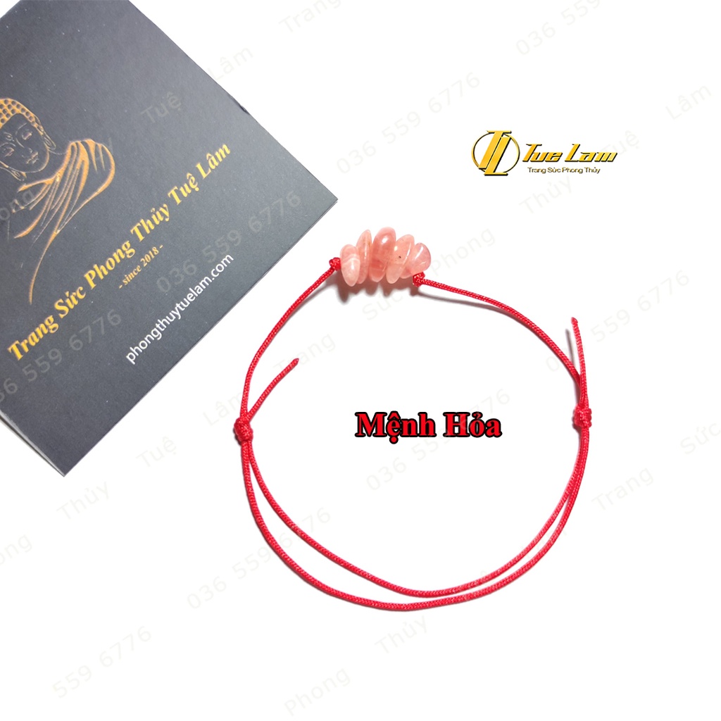 Vòng tay chỉ đỏ may mắn mix hạt nhiều màu hợp mệnh - Tuệ Lâm