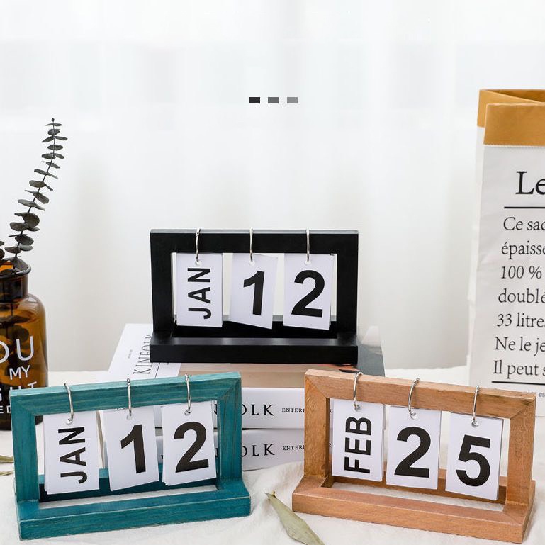 Lịch gỗ để bàn thiết kế đơn giản phong cách Châu Âu - Home Decor Store