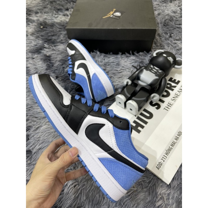 (free ship) Giầy thể thao sneaker cổ ngắn black laser blue low xanh đen ôm chân (ảnh thật + full box)