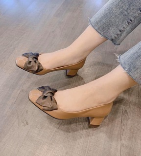 Giày búp bê nơ lụa 3 phân (Ev962)