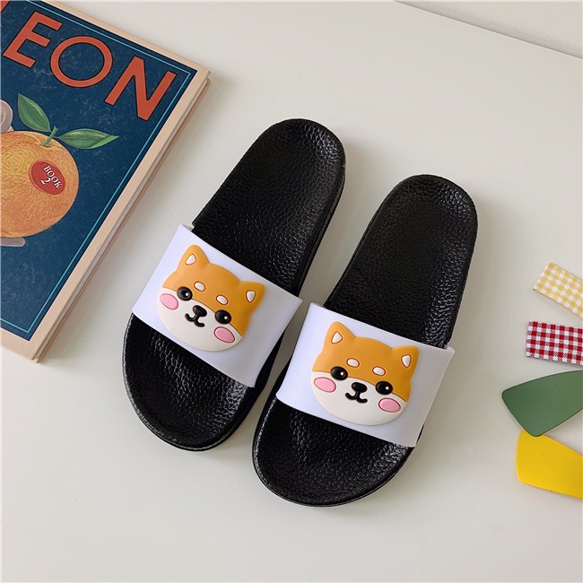 FREESHIP_50K_Dép nữ quai ngang hình cún Shiba đáng yêu Sunnie Shoes