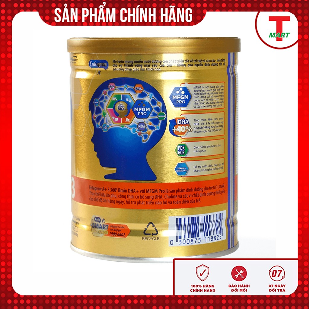 Sữa Enfagrow A+ 3 360 Brain DHA+ và MFGM Pro 400g (1 - 3 tuổi)