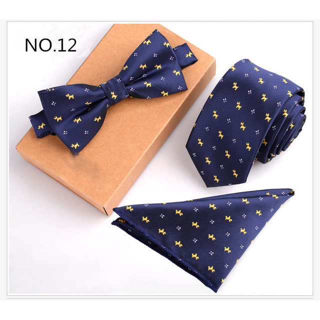 Cà Vạt Nơ 6cm Hoạ Tiết Sọc Và Chấm Bi Cổ Điển Cho Nam