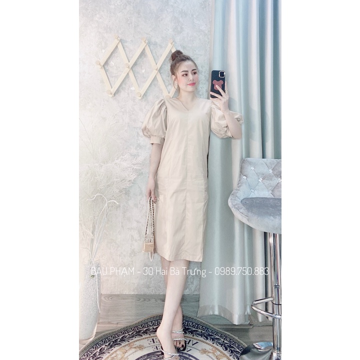 Váy thô vai bồng, form suông béo bụng hay bầu bì vẫn xinh nha !!! 🌞