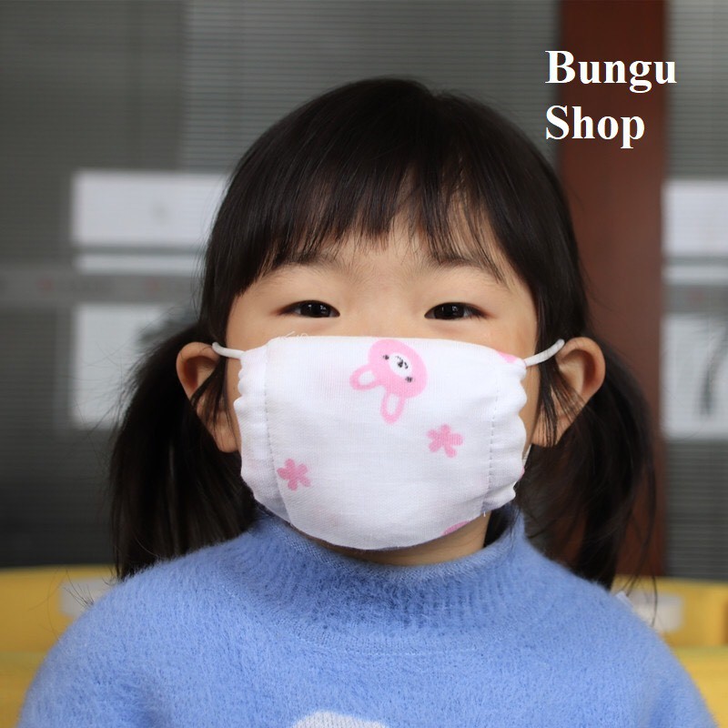 ⚡️FREESHIP⚡️ Khẩu trang vải xô 6 lớp mềm mịn cao cấp chống bụi kháng khuẩn cho bé Bungu Shop