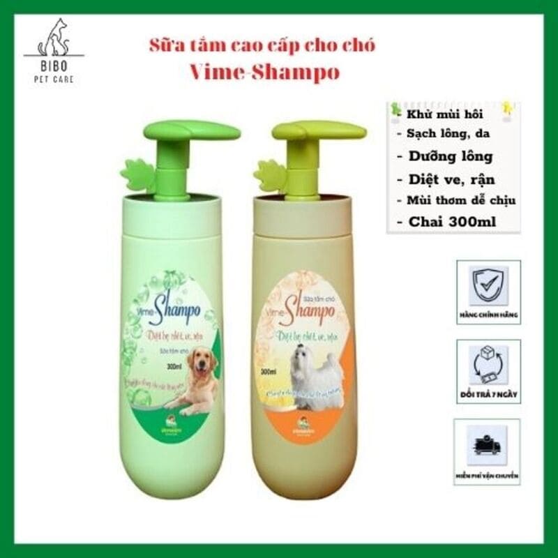 Sữa tắm cho chó Vime-Shampo 300ml khử mùi sạch da lông, mượt lông, mùi thơm dễ chịu