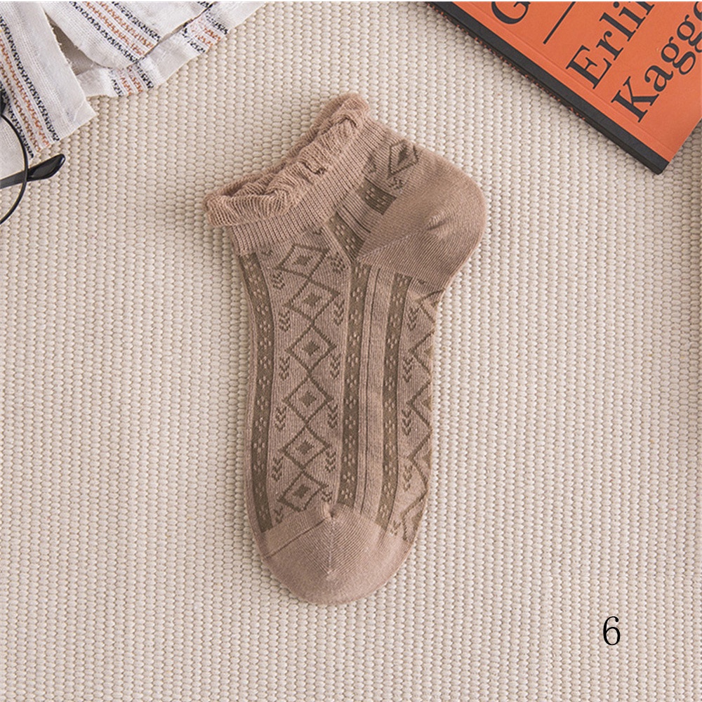 Đôi vớ cotton cổ thấp in hình gấu nâu phong cách Hàn Quốc dễ thương