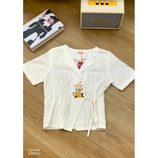Áo đắp chéo thêu hoa AO0556