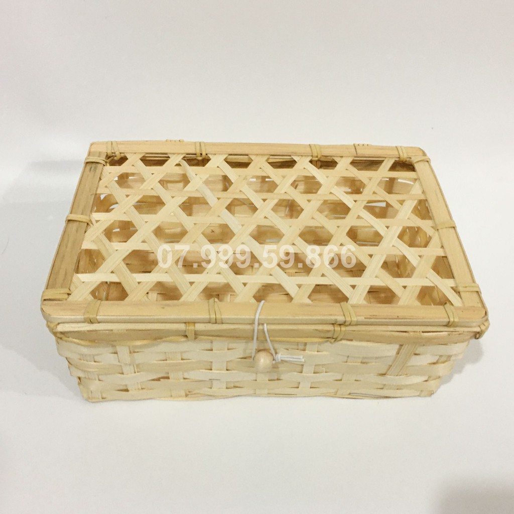 Hộp quà tết, hộp mây tre đan có tay cầm | BigBuy360 - bigbuy360.vn