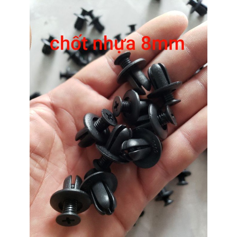 100 cái Chốt nhựa , đinh tán nhựa 8mm cho xe ô tô, các loại ( hàng zin 100% )