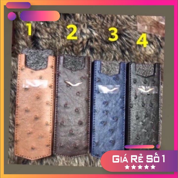 Bao da Vertu Singature S đứng không nắp da Đà Điểu cực đẹp