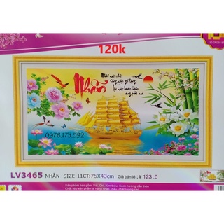 Tranh thêu chữ thập nhẫn lv3465-75x43cm