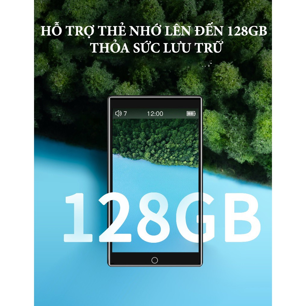 Máy nghe nhạc Mp3 Mp4 Ruizu H1 8GB Màn Hình full Cảm ứng Bluetooth 5.0 Kỹ Thuật Số