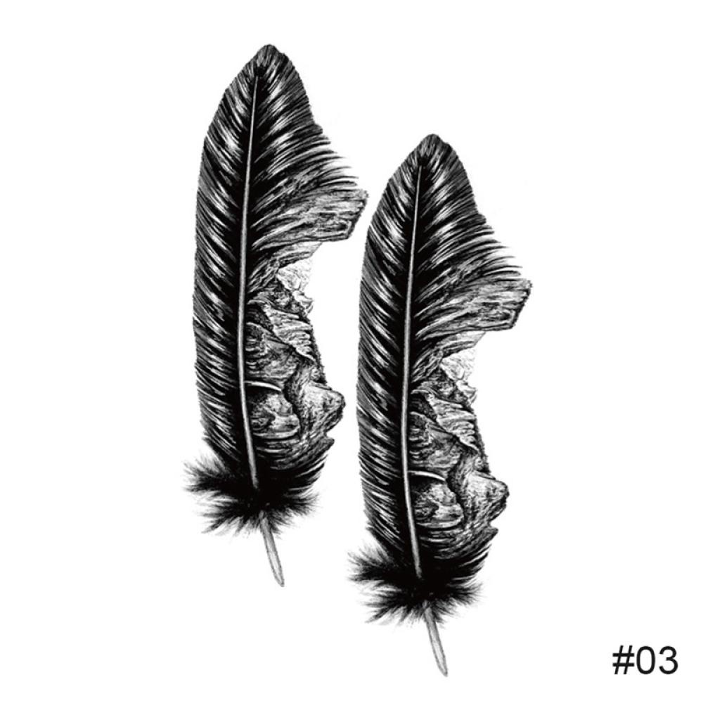 Hình Xăm Dán Tạm Thời Chống Nước Lâu Trôi Màu Đen Tươi Tắn Dành Cho Nam Và Nữ E4V6