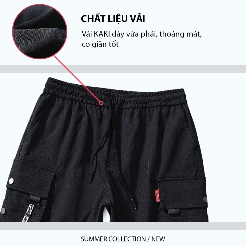 Quần short nam kaki UNIFUN mã KC-V Quần đùi nam dáng lửng túi hộp có chun mùa hè