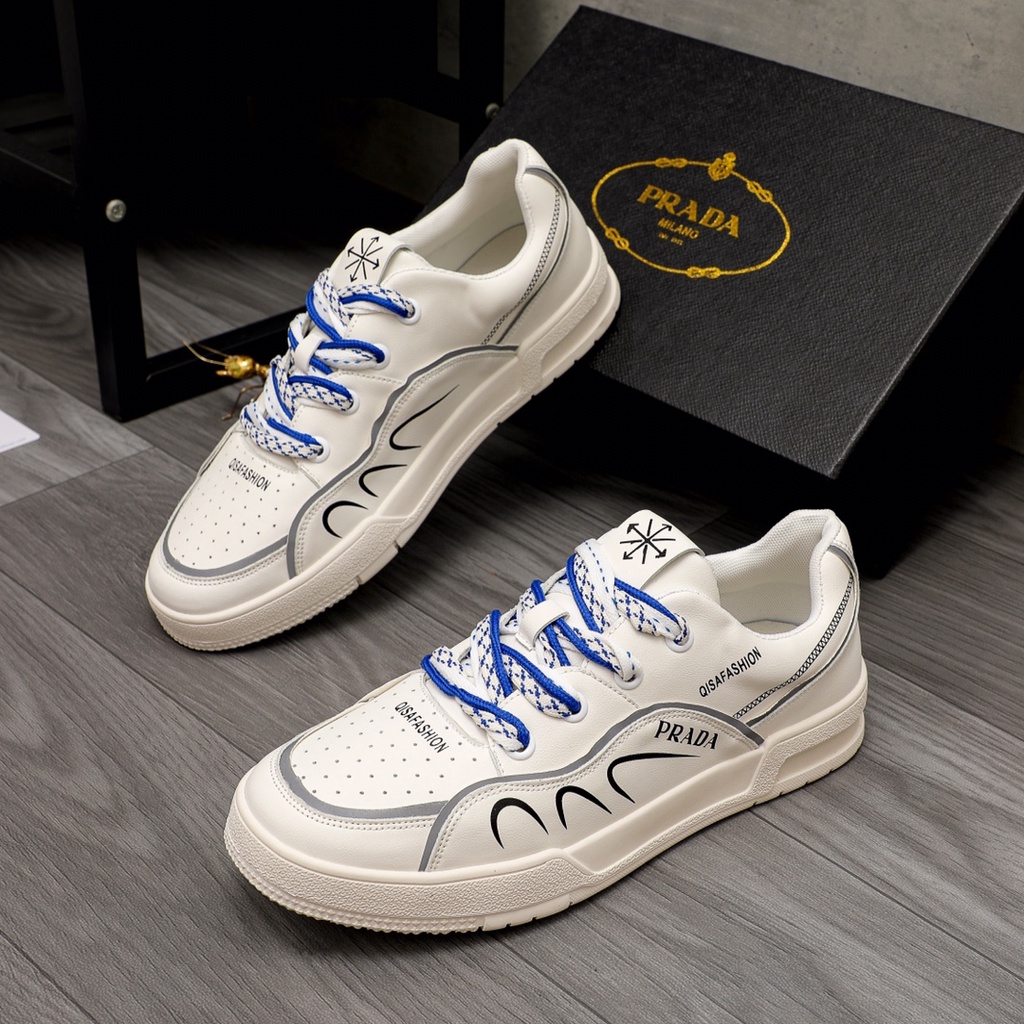 Giày nam 𝙋𝙧𝙖𝙙𝙖 Prada cao cấp, phối dây xanh trắng bắt mắt, trẻ trung