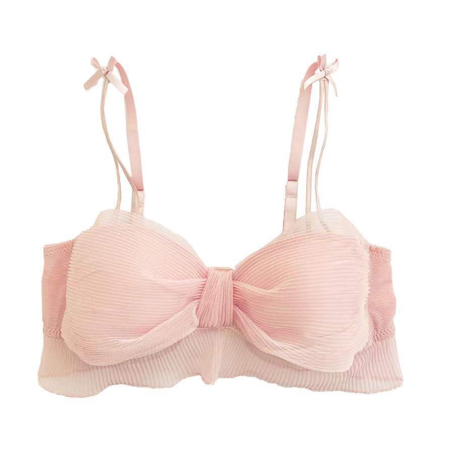 Bộ Đồ Lót Vải Lưới Mỏng Thoáng Khí Không Gọng Thép Thiết Kế Xinh Xắn Cho Bé Gái | BigBuy360 - bigbuy360.vn