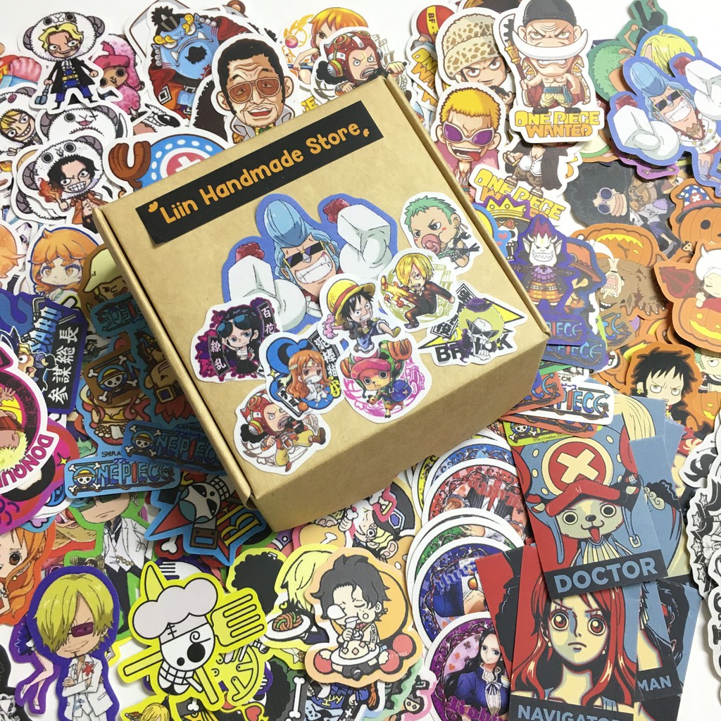 Sticker full Onepiece set hơn 200 hình dán trang trí planer, scrapbook,.. size nhỏ 3-5cm