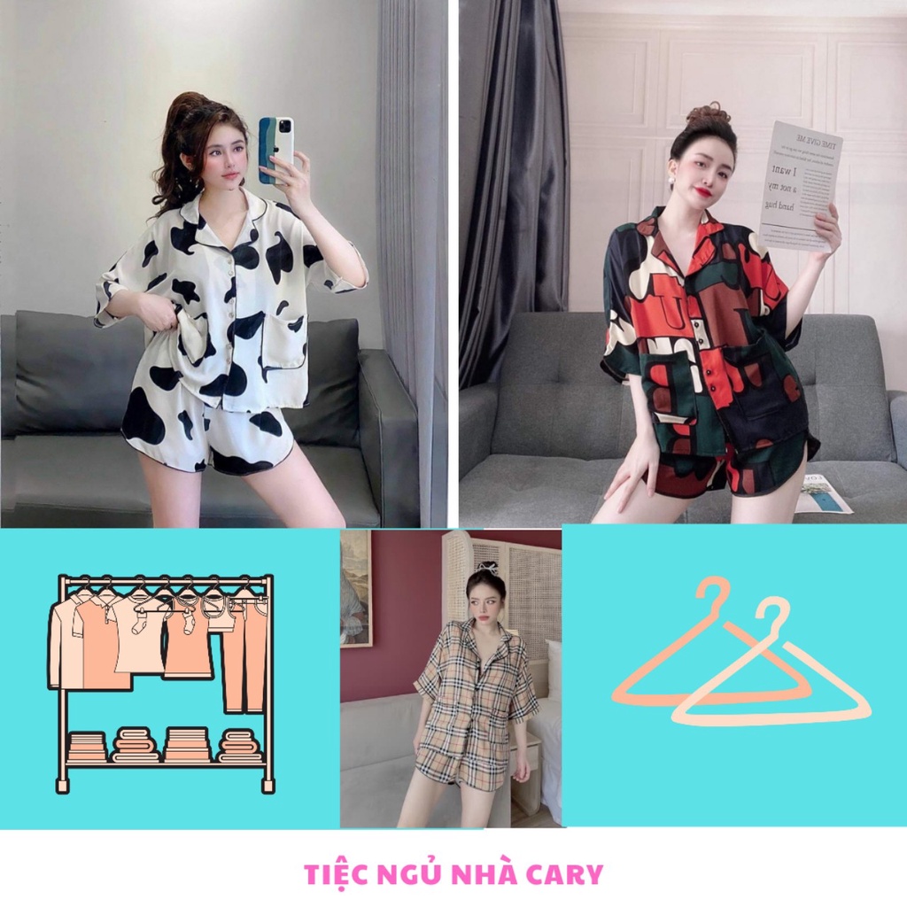 Đồ bộ nữ ngủ pijama CARY, bộ ngủ cánh dơi áo cộc quần đùi mặc nhà dễ thương bigseize mùa hè