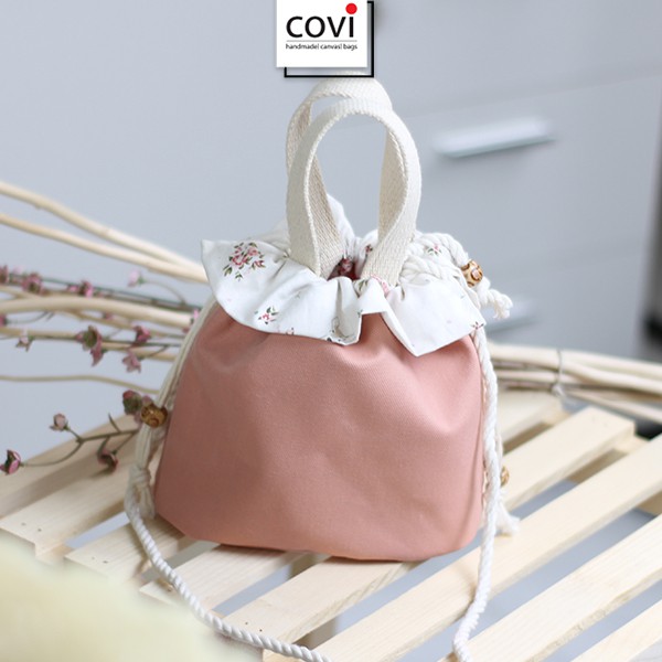 Túi vải đeo chéo,túi tote, vải canvas, bố Hàn Quốc thời trang COVI T43