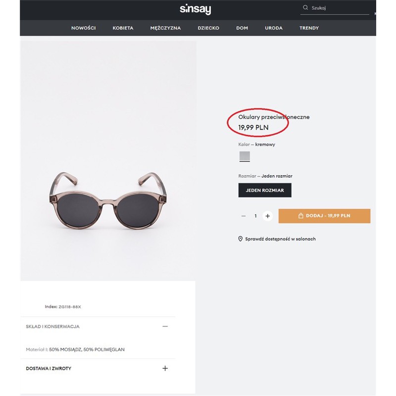 Kính râm Sinsay - RABBITSHOP | BigBuy360 - bigbuy360.vn