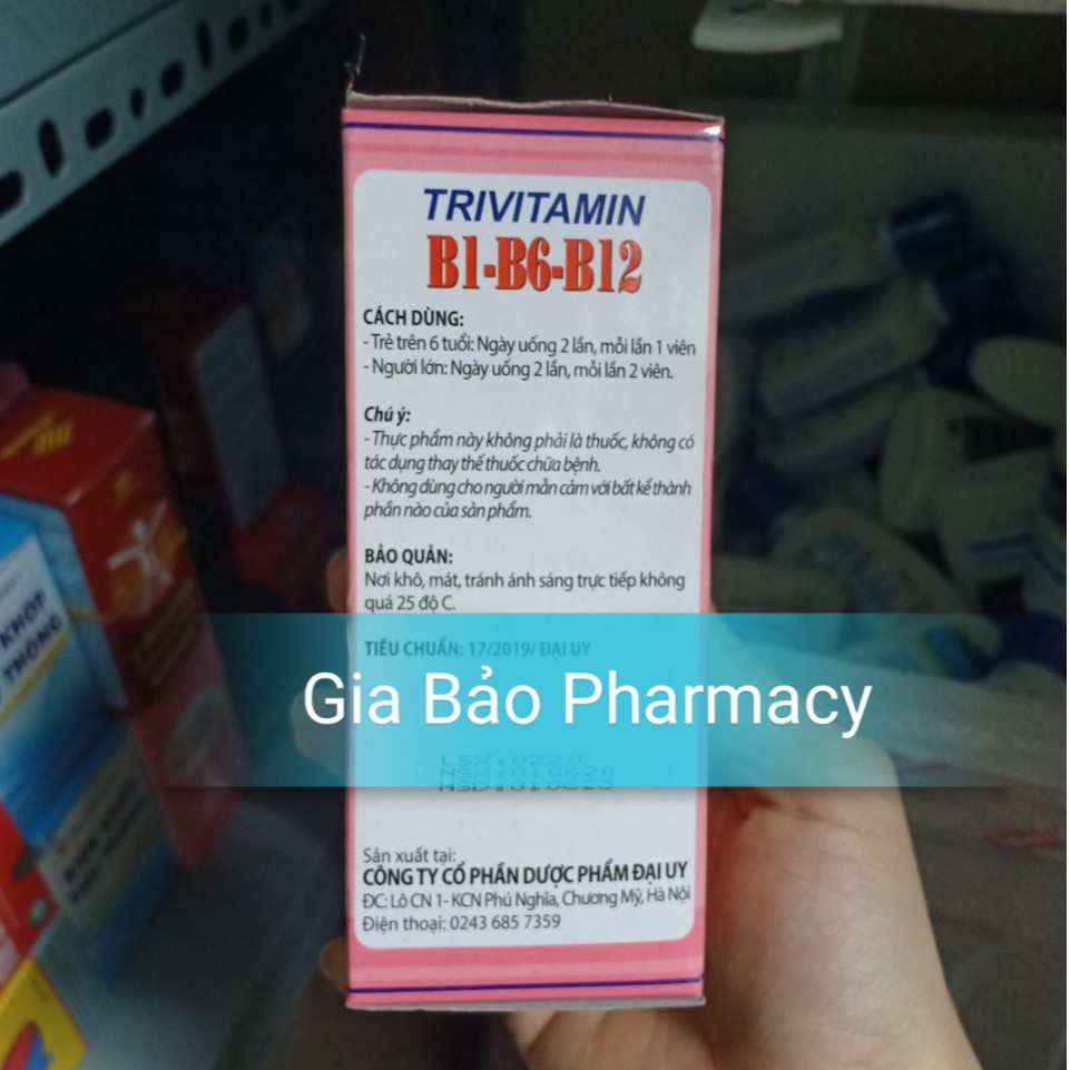 Viên uống TRIVITAMIN B1-B6-B12 giúp bồi bổ cơ thể | BigBuy360 - bigbuy360.vn