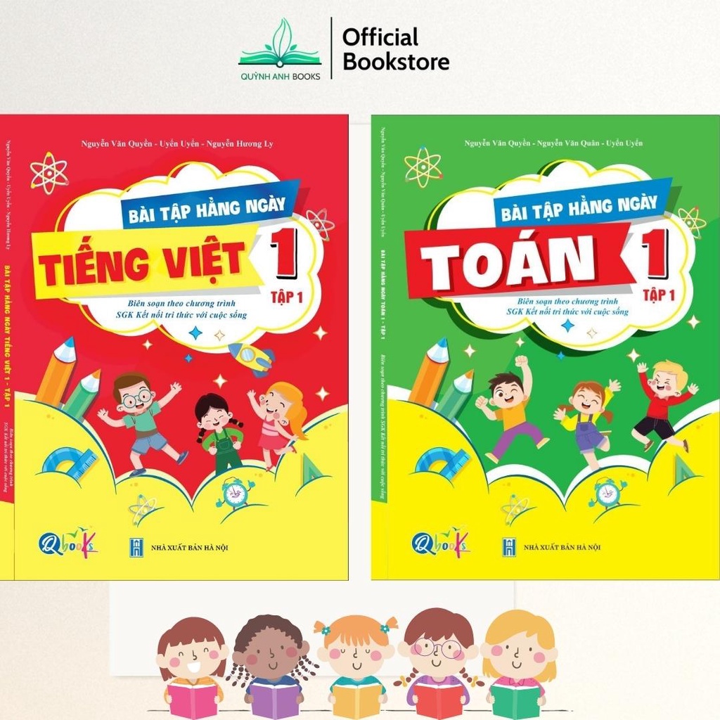 Sách- COMBO Bài Tập Hàng Ngày Lớp 1 -TOÁN , TIẾNG VIỆT- Bộ KẾT NỐI TRI THỨC - TẬP 1