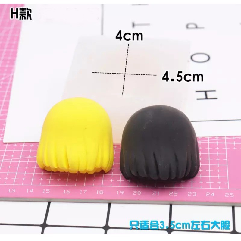 Khuôn silicone dẻo nặn tóc hair mold tượng búp bê chibi nendoroid