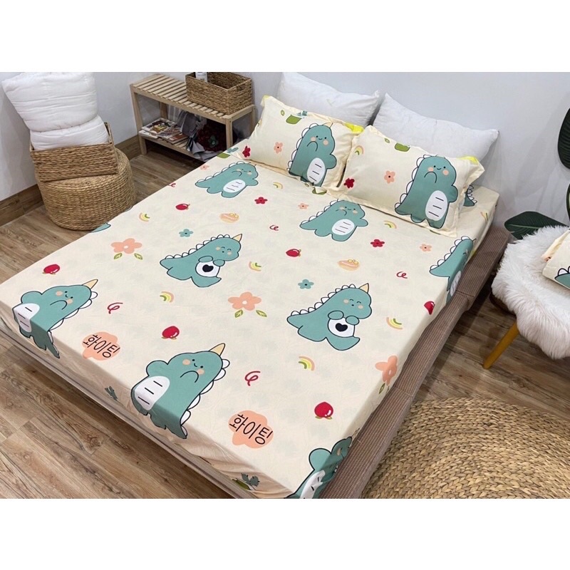 Bộ Ga + 2 Vỏ Gối Coton Poly 3 Món Cao Cấp Rẻ Vô Địch 1m6/1m8/2m2