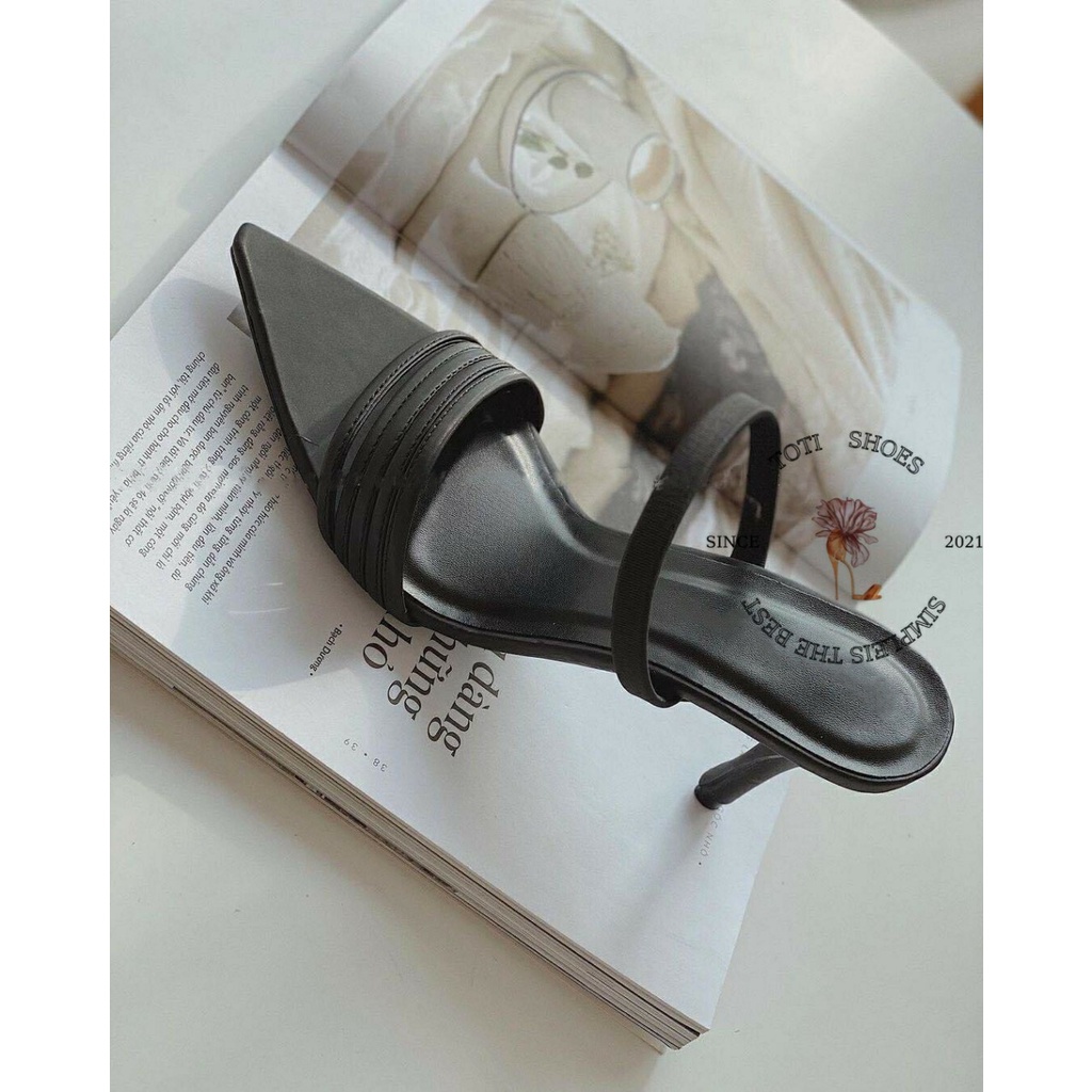 GUỐC NỮ TOTIIE SHOES - GIÀY THỜI TRANG QUAI NGANG MẢNH GÓT NHỌN - DÉP CAO GÓT MŨI NHỌN D2201260