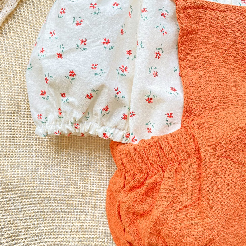 Set áo sơ mi thô kèm body yếm túi cho bé gái MINTSCLOSET sơ sinh 1 2 tuổi - BS6028