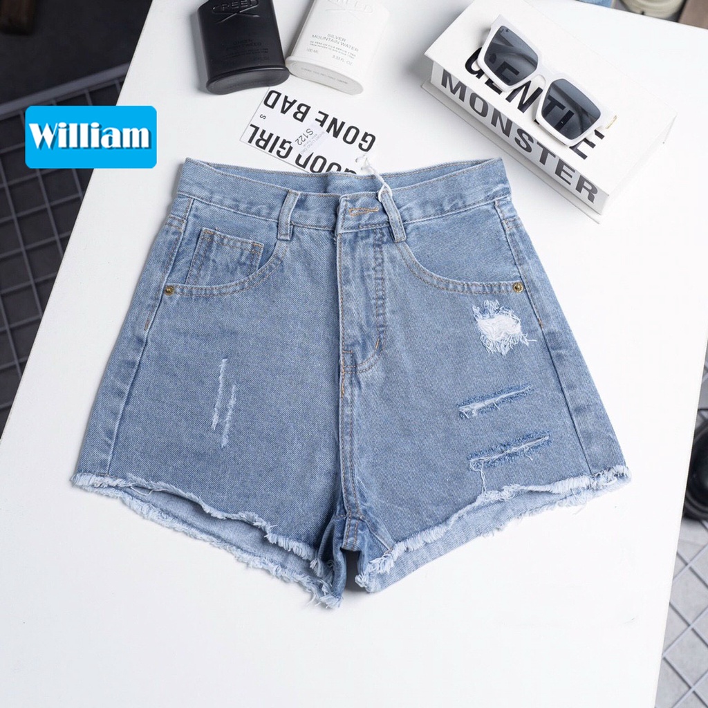 [FREESHIP_50K] Quần short jean nữ lưng cao cá tính William - AT88