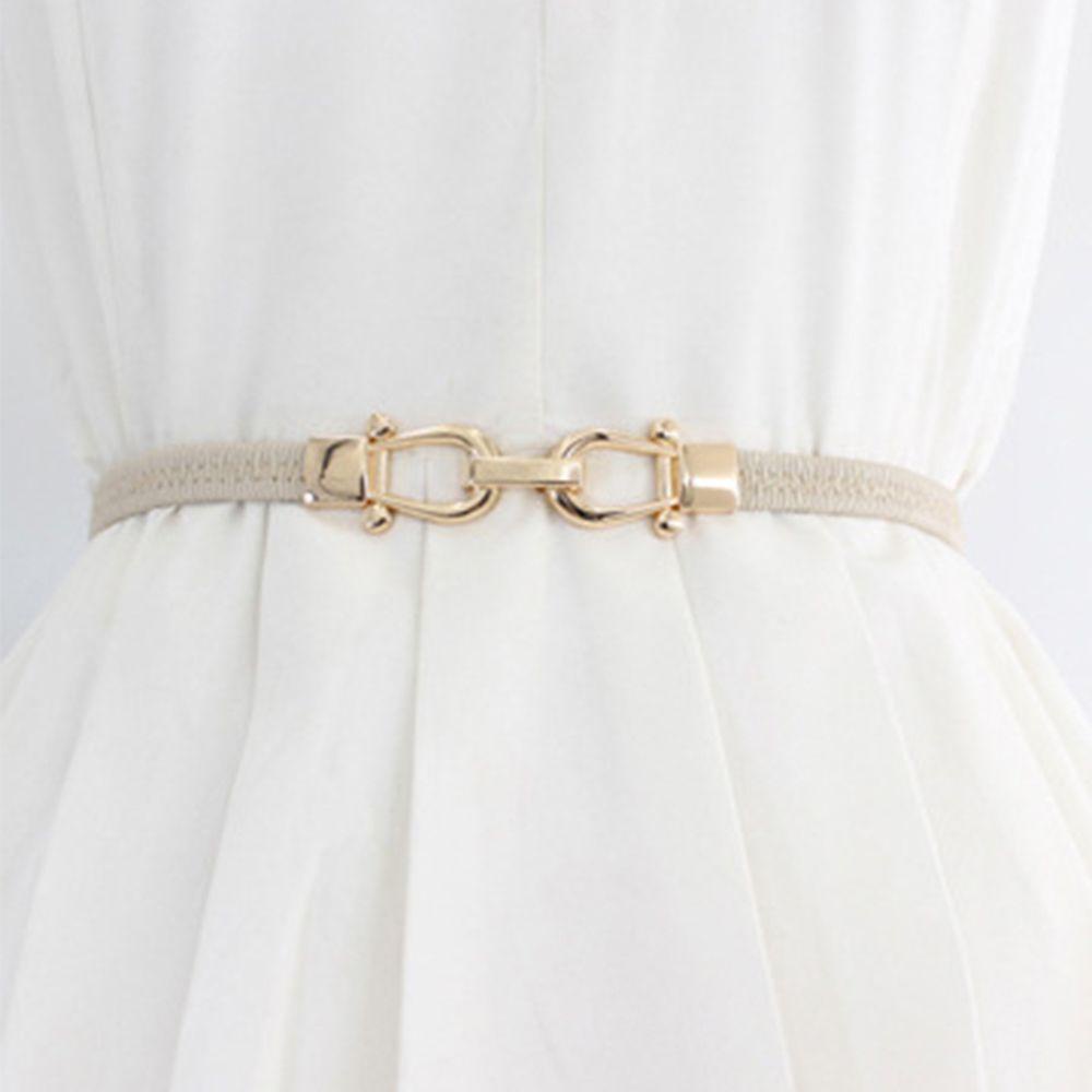 Thắt Lưng Màu Trơn Khóa Kim Loại Độc Đáo Dễ Phối Đồ Thời Trang Cho Nữ