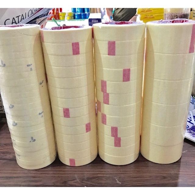 2 cuộn BĂNG KEO GIẤY NHĂN VIẾT CHỮ 2.5F x 25 yard