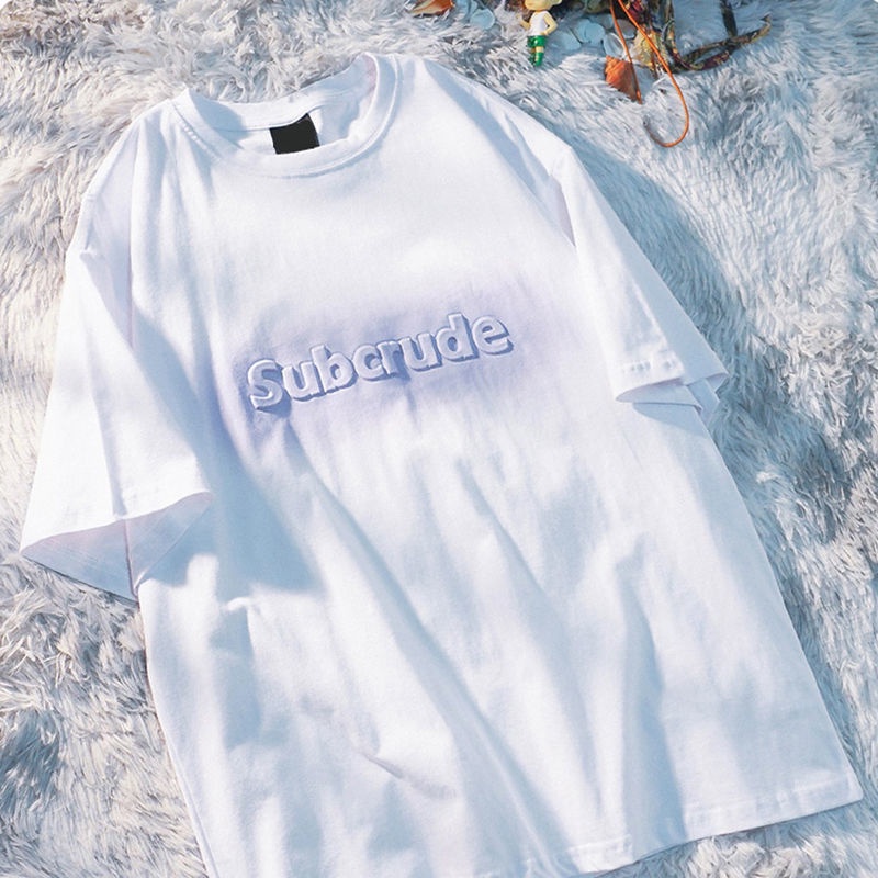 Áo Thun Tay Ngắn Dáng Rộng In Chữ Màu Gradient Thời Trang 2022 Cho Nữ